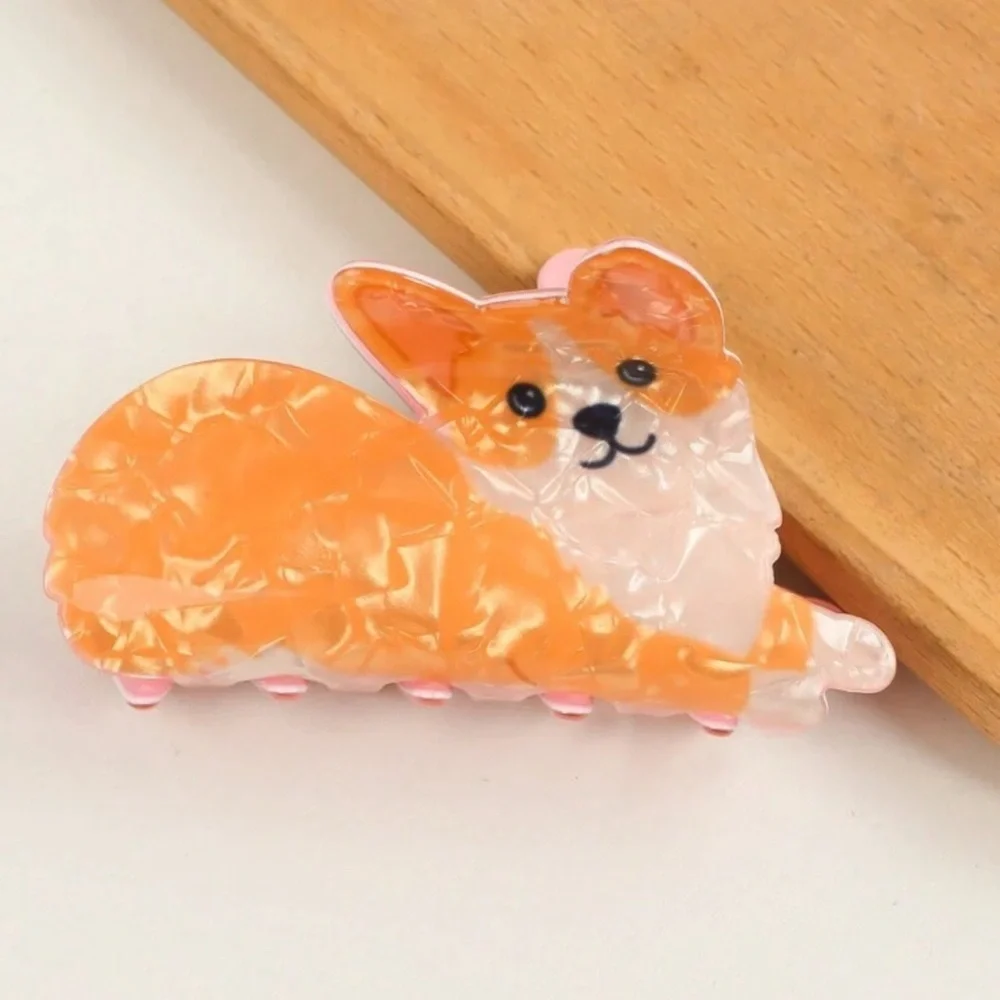 3/$22🩶  Corgi Dog Claw Clip Novelty Hair Accessory Acrylic Hair Clip Puppy NEW